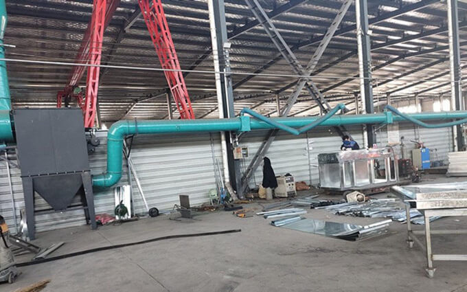 虞城縣機(jī)加工車(chē)間布袋除塵器使用案例